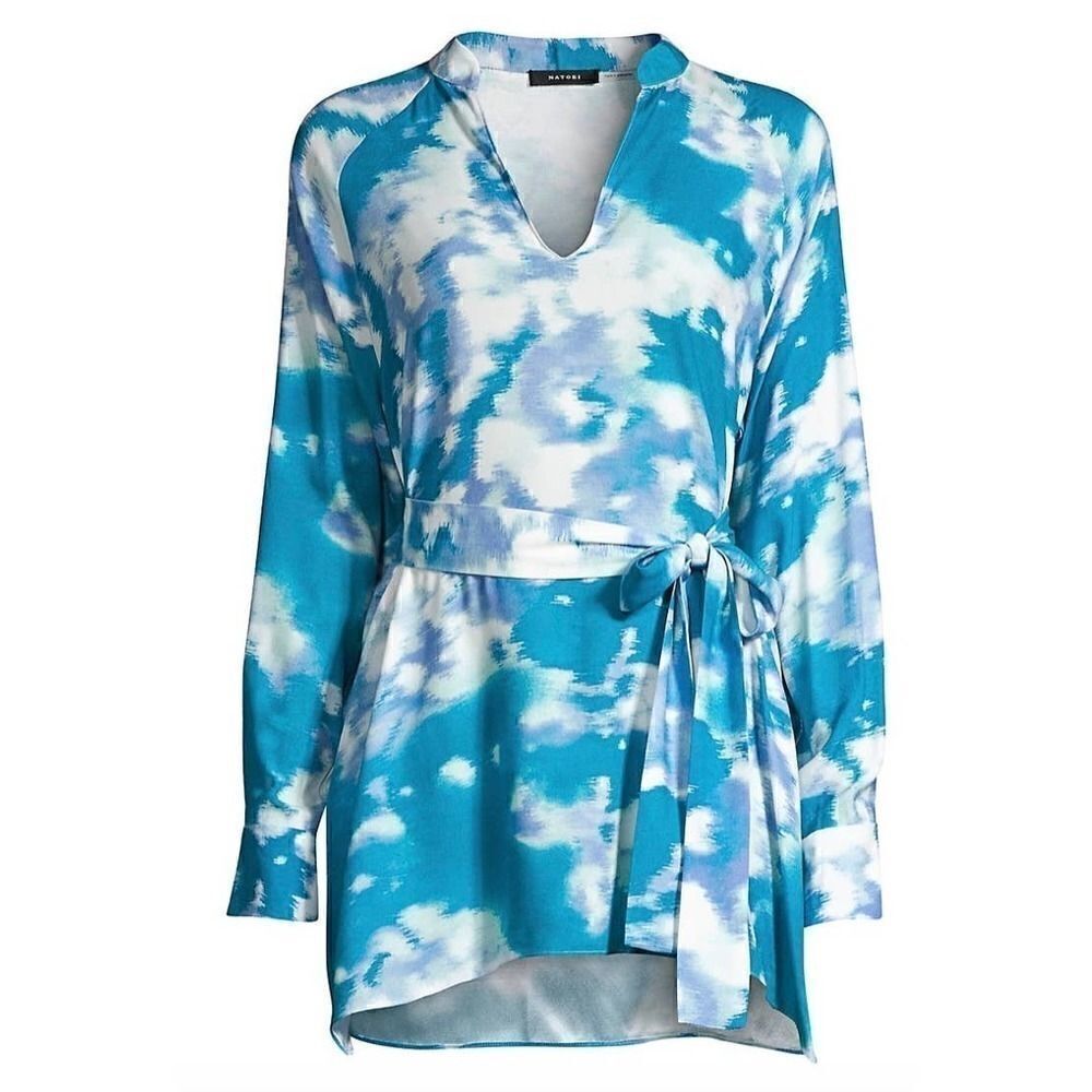 Natori Watercolor Mandarin Tunic Top NWT M